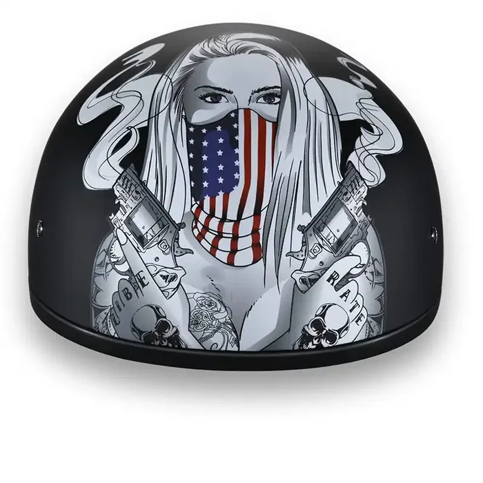 Daytona Helmets Half Skull Cap Motorcycle Helmet – Dot Approved [Make ‘Em Pay] [Xs]