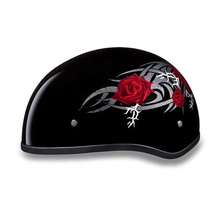 Daytona Helmets Half Skull Cap Motorcycle Helmet – Dot Approved [Rose] [Xl]