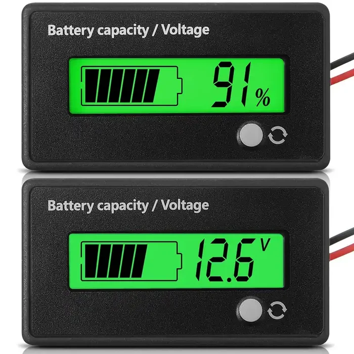 Dc 12V 24V 36V 48V 72V Battery Capacity Voltage Meter With Alarm, Battery Capacity Gauge Indicator, Battery Gauge Monitors, Lith