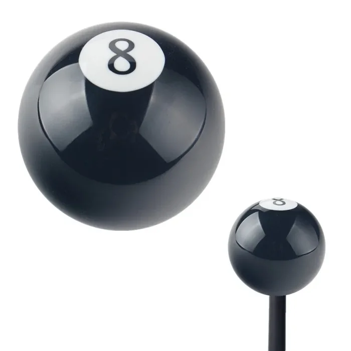 Dewhel 2 1/4‘ 8 Ball Billiard Round 3 4 5 6 Speed Black Shift Knob 3/8‘-16 For Hurst Chrome Shifter Sticks