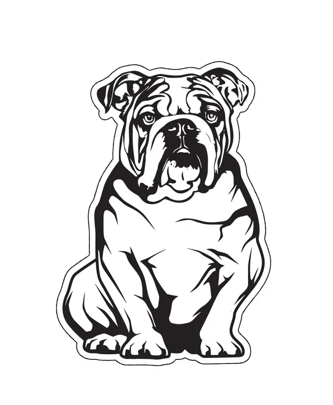 Diecut English Bulldog Decal – Dog Bumper Sticker – Perfect For Laptops Tumblers Windows Cars Trucks Walls