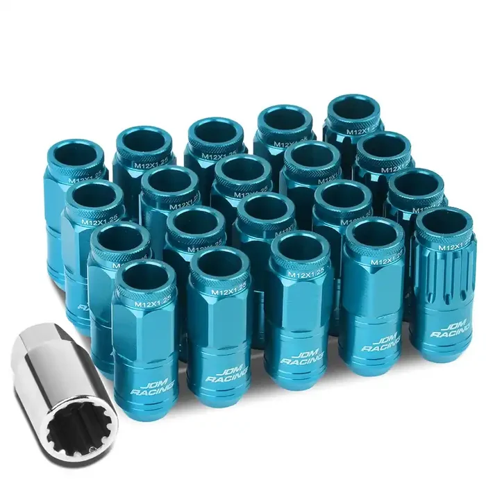 Dna Motoring Ln-Ztl-9015-125-Lb 16Pcs M12 X 1.25 21Mm Od/50Mm Height Aluminum Open End Lug Nuts W/ 4 X Lock Nut, 1 X Lock Nut Ke