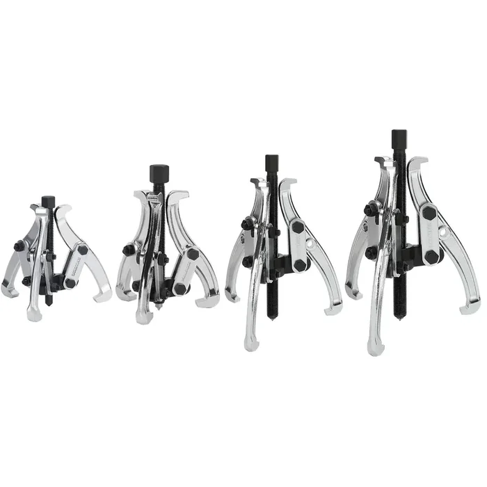 Duratech 4-Piece 3-Jaw Gear Puller, 3‘‘, 4‘‘, 6‘‘, 8‘‘, Removal Tool For Gears, Pulleys, Bearings And Flywheels, Fully Assembled