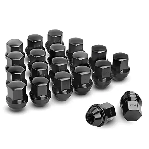 Dynofit M141.5 Oem Lug Nuts Fit Do-Dge Bui-Ck Cadi-Llac Chry-Sler Tes-La 20 Black Nuts Hex 7/8‘‘ Height 1.5‘‘ Conical Cone Bulge