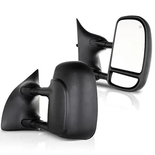 Eccpp Tow Mirrors Replacement Fit For 99-07 For Ford For F250 For F350 Power Heated Telescopic Black View Mirrors Pair Set Left