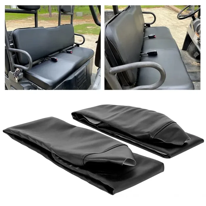 Ecotric Black Seat Cover Replacement Set Compatible With 2002-2008 Polaris Ranger 500 570 700 800 900 & 2009 Polaris Ranger 700 Crew Utv 6X6 4X4 4X2 Utility Rzr