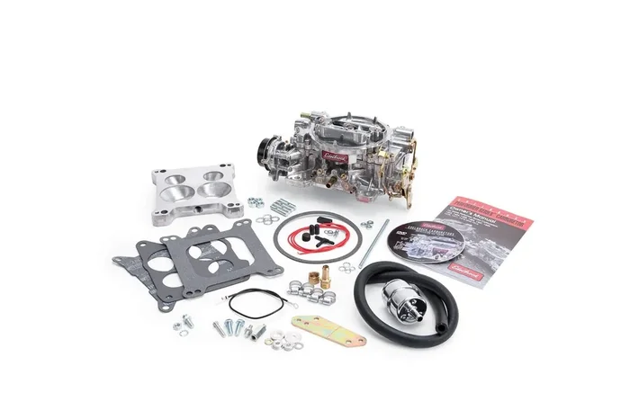 Edelbrock 14065 CARB PERF SERIES ELECTRIC CHOKE 600 CFM SQ. FLANGE QUADRAJET ADAPTER KIT SATIN