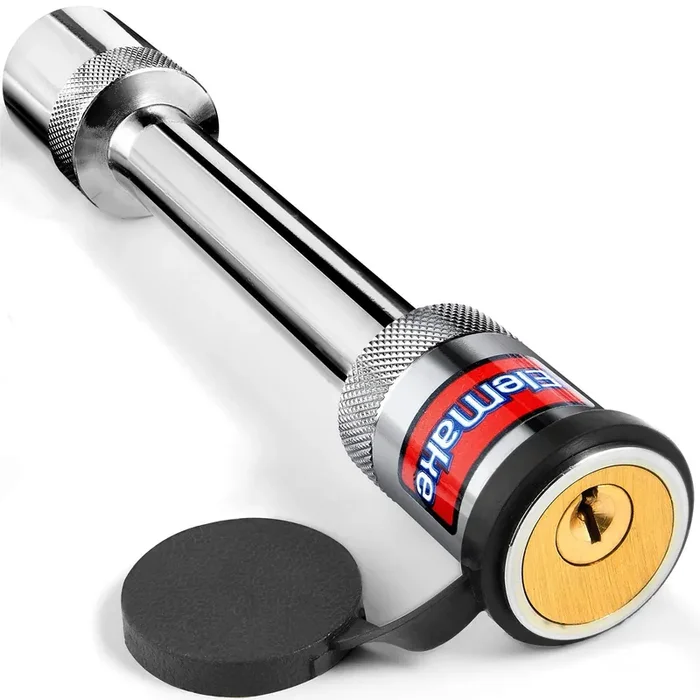 Elemake Trailer Hitch Lock – Hitch Pin Lock 5/8‘‘ Pin Tow Receiver Lock, Heavy Duty Brass Core Locking Mechanism, 3-1/2‘‘ Usable