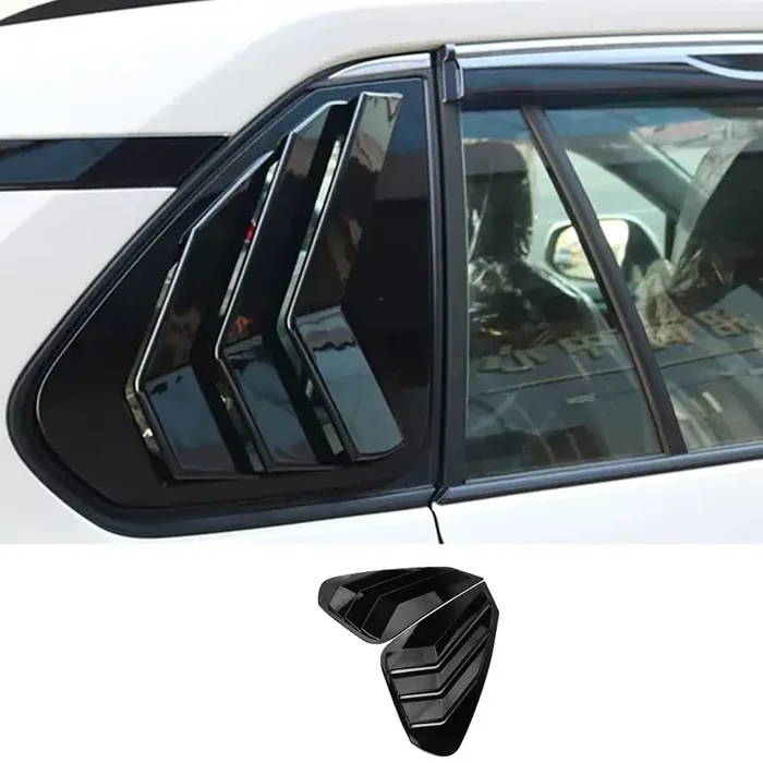 Eridanus Auto Accessories Fit For Rav4 2024 2023 2022 2021 2020 2019 Rear Side Window Louvers Air Vent Scoop Shades Cover Blinds Trim (Glossy Black) Abs 2 Pcs