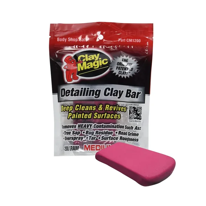 Evercoat Auto Magic Clay Magic – Red Clay Bar For Glass, Chrome, Fiberglass And More – Medium – 200 Grams