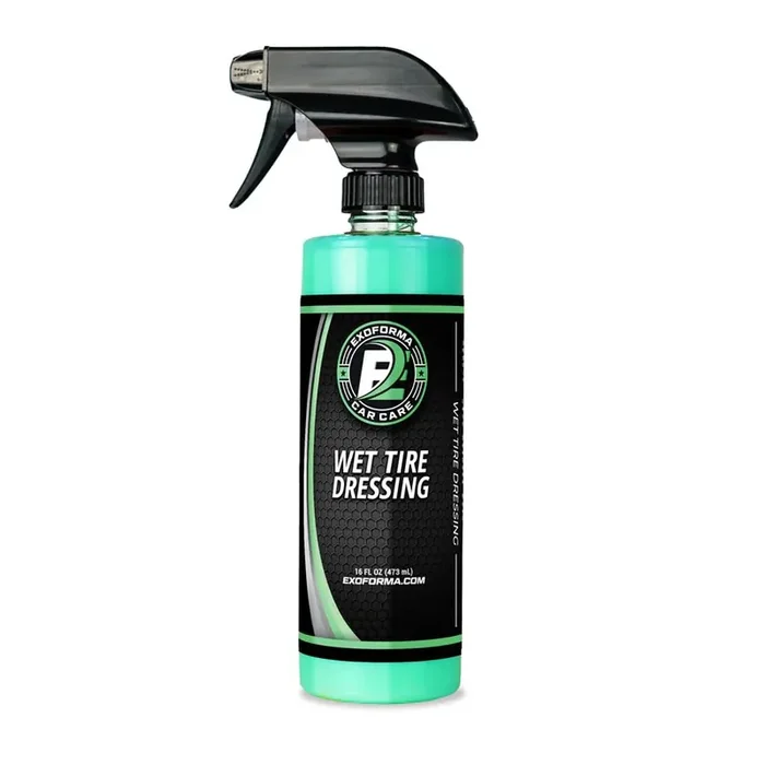 Exoforma Wet Tire Dressing Spray – Extremely High Shine Tire Dressing For That Wet Look – No Sling, Non-Greasy Silicone Formula