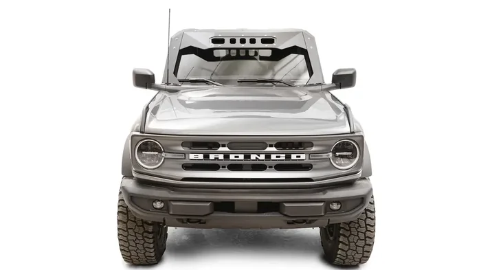 Fab Fours Vc5200-1 Vicowl Fits 21-23 Ford Bronco – 2 Stage Black Powder Coated – Combines Roof Visor And Cowl