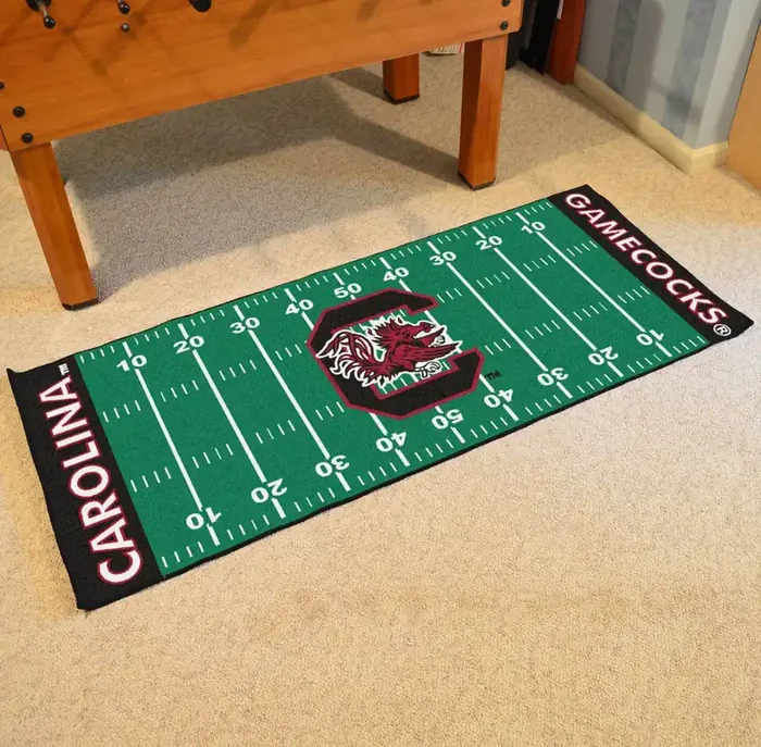 Fanmats 7560 Ncaa University Of South Carolina Gamecocks Nylon Face Football Field Runner ,Team Color , 30‘‘X72‘‘