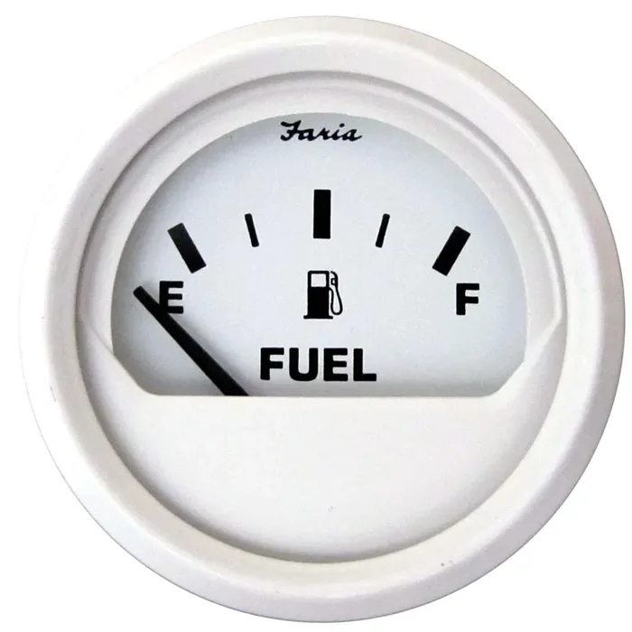Faria Beede Instruments Faria Dress White 2‘‘ Fuel Level Gauge (E-1/2-F)