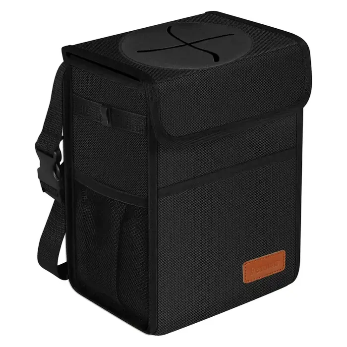 Femuar Leak Proof Car Trash Can With Lid – Waterproof Automotive Garbage Bin For Suvs, Collapsible And Portable Car Trash Bag, B