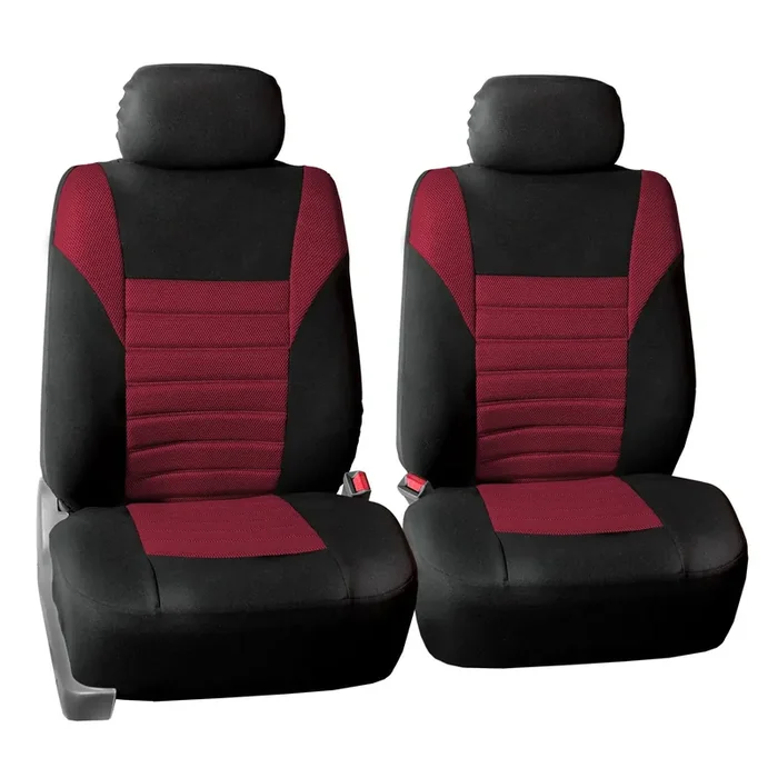 Fh Group Car Seat Covers Front Set Premium 3D Air Mesh – Low Back Car Seats With Removable Headrest, Universal Fit, Airbag Compatible Seat Cover For Suv,Sedan,Van Burgundy