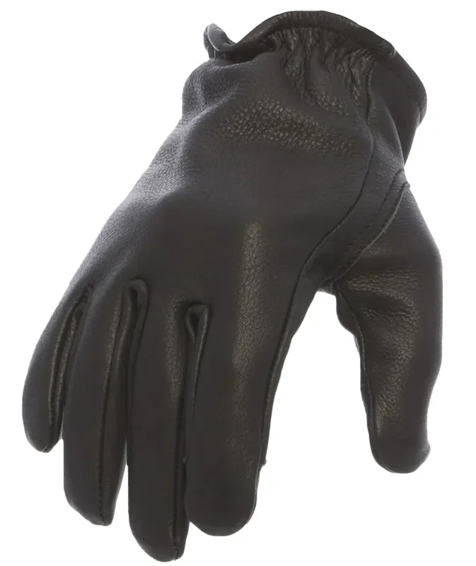 First Mfg Co – Roper – Men‘S Motorcycle Biker Riding Black Leather Gloves – 3X Large – Touch Screen Support