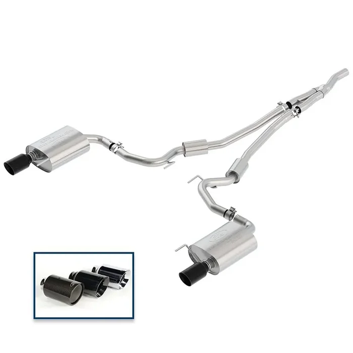 Ford Performance M-5200-M4SBA 2018+ Mustang 2.3L Ecoboost Sport Cat Back (Black Chrome Tips)
