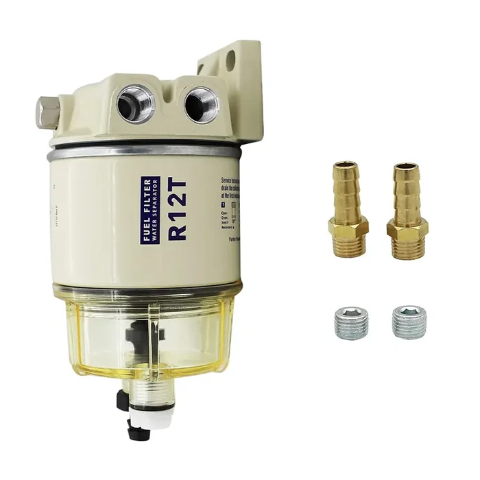 Fuel Water Separator Marine Kit R12T 120At Npt Zg1/4-19, 10 Micron Filter Effect Is Suitable For 3/8 Inch Npt Outboard Motor, Su