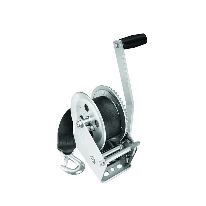 Fulton 142305 Boat Trailer Winch With 20 Foot Winch Strap With Hook, 1,800 Lbs. Capacity, Single-Speed Hand Crank Winch, Solid D