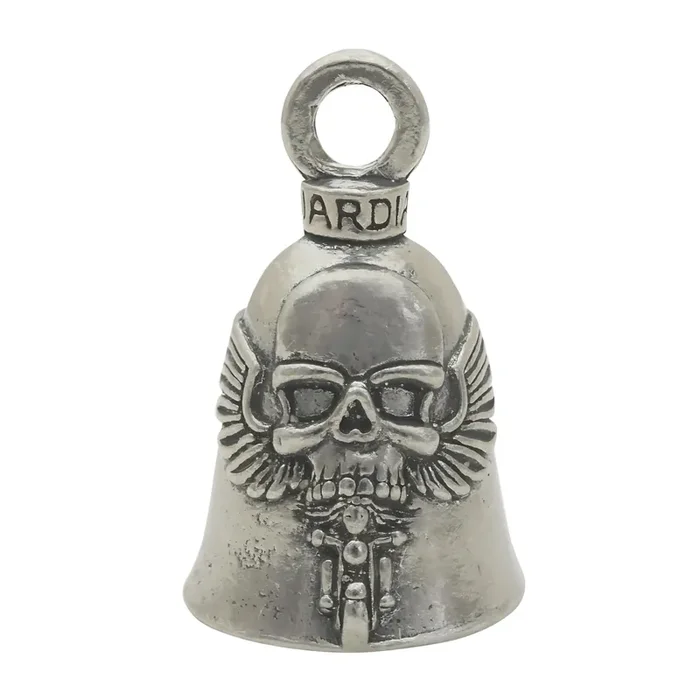Ghost Rider Good Luck Bell W/Keyring & Black Velvet Gift Bag Motorcycle Bell Lead-Free Pewter Good Luck Gift Made In Usa