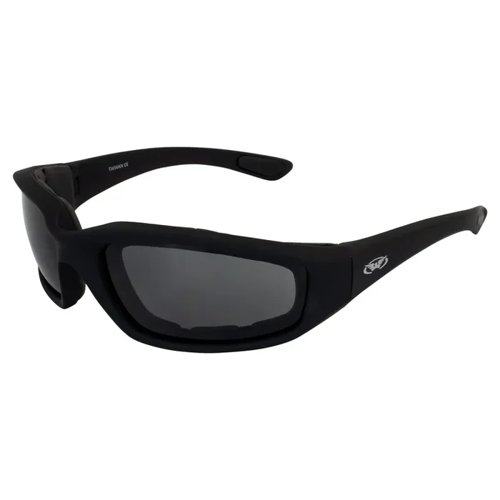 Global Vision Kickback Foam Padded Motorcycle Riding Sunglasses Atv Smoke Lens & Free Pouch