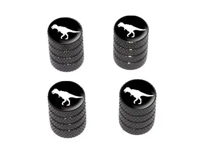 Graphics & More Dinosaur Tyrannosaurus Rex – Tire Rim Valve Stem Caps – Black