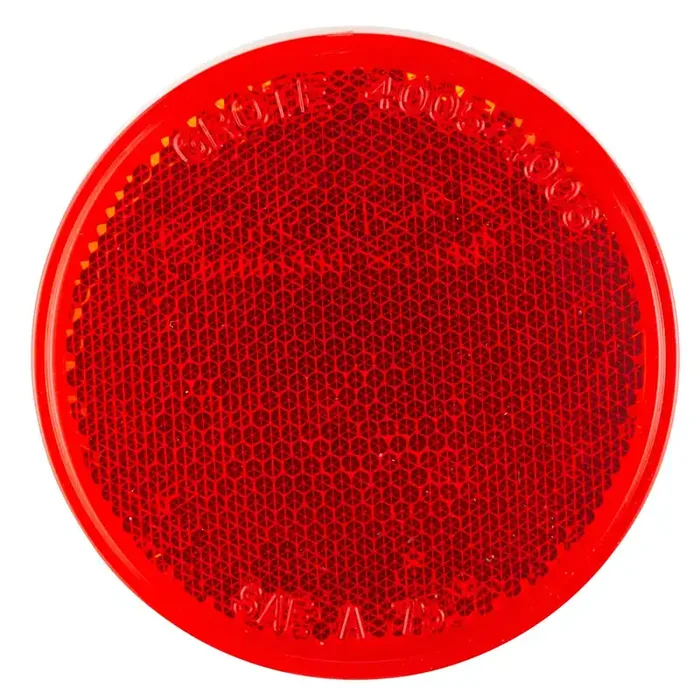 Grote 40052 Round Stick-On Reflector – 3‘, Red