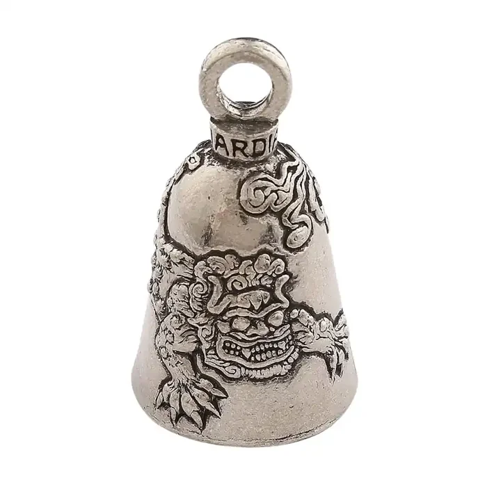 Guardian Bell Foo Dog Good Luck Bell W/Keyring & Black Velvet Gift Bag Motorcycle Bell Lead-Free Pewter Good Luck Gift To Friends & Family Bike Bell Made In Usa