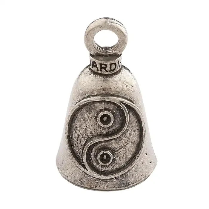 Guardian Bell Yin Yang Zen Good Luck Bell W/Keyring & Black Velvet Gift Bag Motorcycle Bell Lead-Free Pewter Good Luck Gif