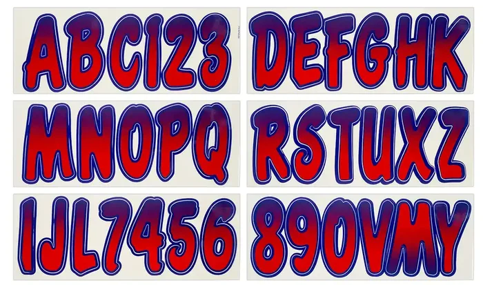 Hardline Products Series 200 Factory Matched 3-Inch Boat & Pwc Registration Number Kit, Red/Purple – Repug200