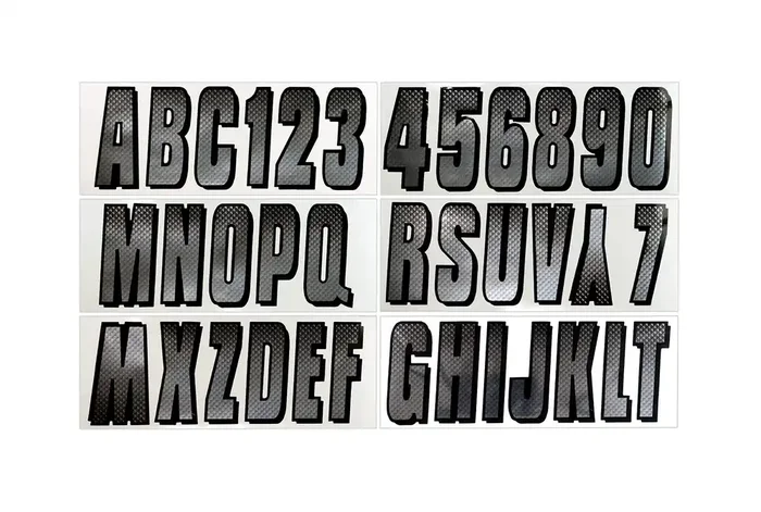Hardline Products Series 300 Factory Matched 3-Inch Boat & Pwc Registration Number Kit, Chrome/Black,Chbkg300