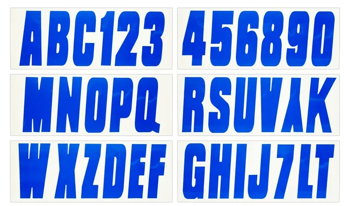Hardline Products Series 350 Factory Matched 3-Inch Boat & Pwc Registration Number Kit, Solid Blue – Blu350Ec