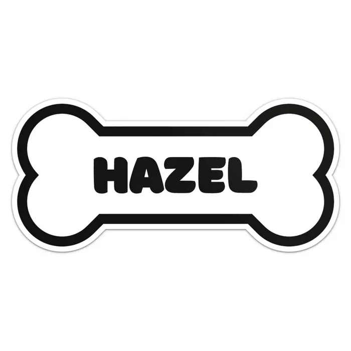 Hazel Dog Name Sticker – Waterproof Vinyl Decal For Car Bumper, Laptop, Water Bottle, Wall, And Window, Size – 5‘‘ Longer Side