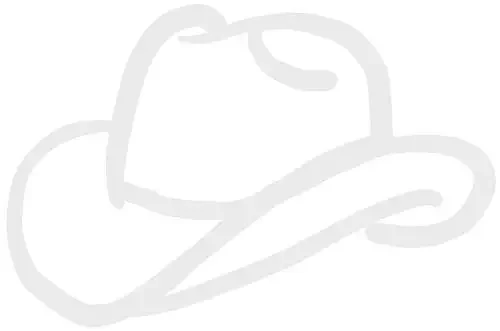 Hbarsci Cowboy Hat Vinyl Decal – 5 Inches – For Cars, Trucks, Windows, Laptops, Tablets – Outdoor-Grade 2.5Mil Thick – White