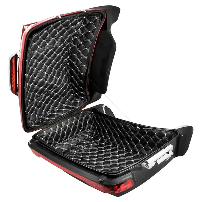 Hdbubalus King Tour Pack Liners White Thread Stitching Touring Pak Inserts Fit For Harley Touring Electra Road King Street Glide Ultra Limited 2014-2022 (Floral Pattern)