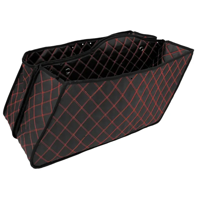 Hdbubalus Saddlebag Liners Inserts Compatible With Harley Extended Bag Touring Electra Street Glide Road King 1993-2013 (Red Thread)