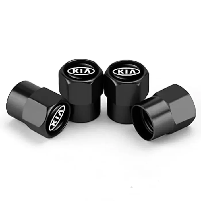 Hisport Replacement For Ki/A Stem Cap 4Pcs Universal Car Tire Valve Stem Caps Air Cover Car Accessories Hex 016 Black Stem Cover