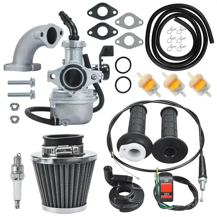 Holato Pz22 Carburetor Carb Air Filter Throttle Handle Grips Cable Kit For 110Cc 125Cc Xr50 Crf50 Crf50F Crf110 Taotao Db14 Db24 Ssr110 Ssr125 Coolster Apollo Pit Dirt Bike Chinese 4 Wheeler Atv Black