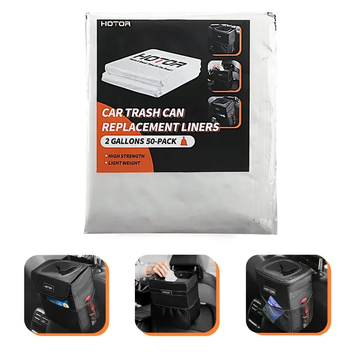 Hotor Car Trash Bags, Liner Refills (50-Pack), (Trash Can Is Not Included)