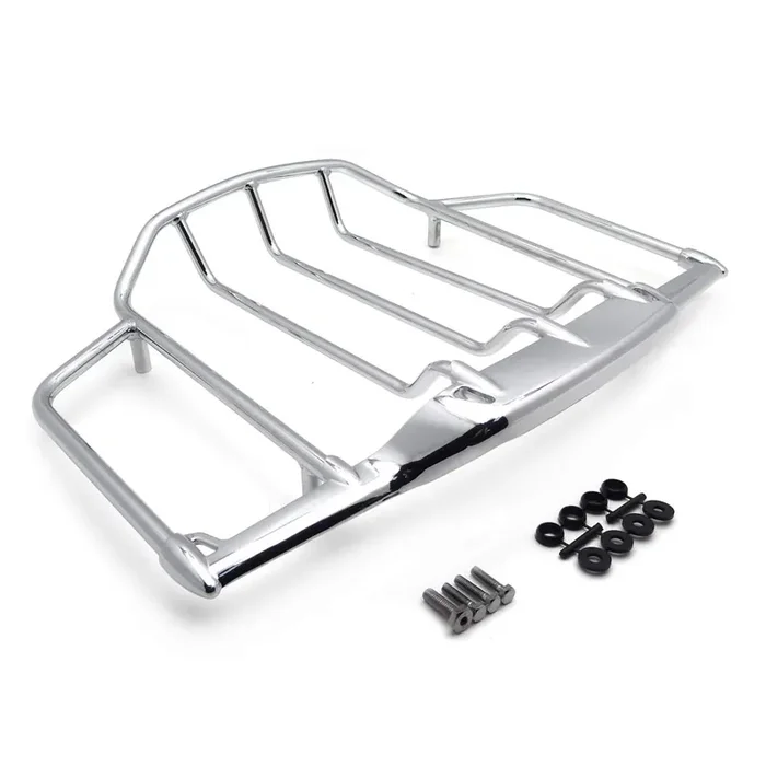 Httmt Mt502-008-Cd Chrome Luggage Rack Trail Compatible With Harley Air Wing Tour Pak Trunk Pack 1993-2013 Harley Electra Street