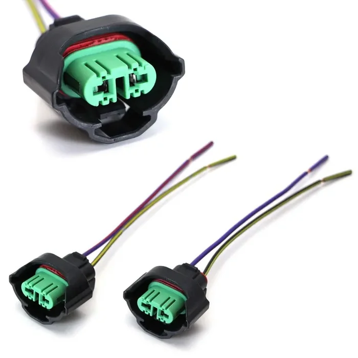 Ijdmtoy (2) Oem H11 H8 Female Adapters Wiring Harness Sockets W/ 4-Inch Wire Pigtails Compatible With Headlights Or Fog Lights Use
