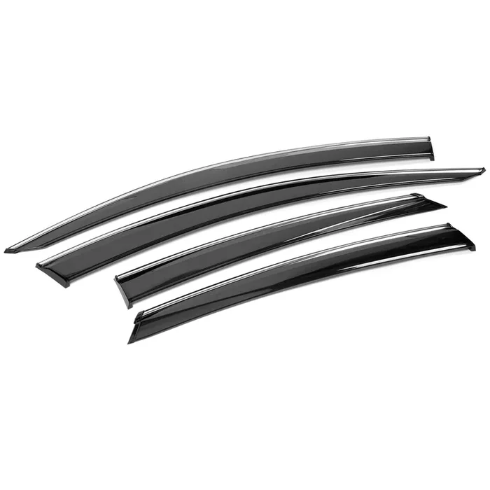 Ikon Motorsports Tape On External Window Visor, Compatible With 2016-2021 Civic 10Th Gen 4Dr Sedan, Factory Style Polycarbonate