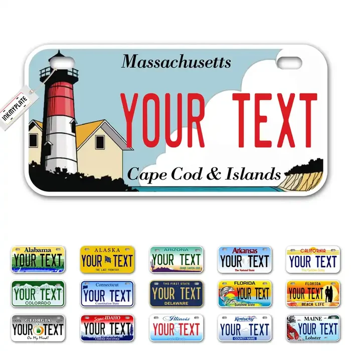 Inkmyplate Personalized Massachusetts Small License Plate Bike 6X3 Inch Select From All 50 States 3 Sizes Custom License