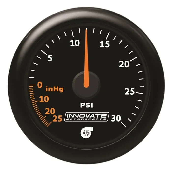Innovate Motorsports 3908 MTX-A Analog Series 30 PSI Vac/ Boost Gauge Kit (black, interchangeable bevel)