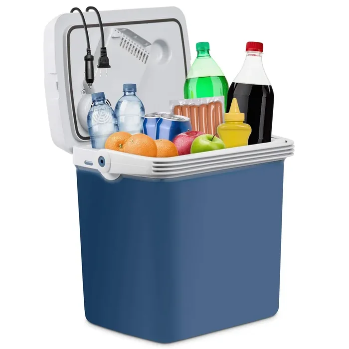 Ivation Electric Cooler & Warmer With Handle 27 Quart (25 L) Portable Thermoelectric Fridge For Vehicles & Trucks 110V Ac Home Power Cord & 12V Car Adapter For Camping, Travel & Picnics