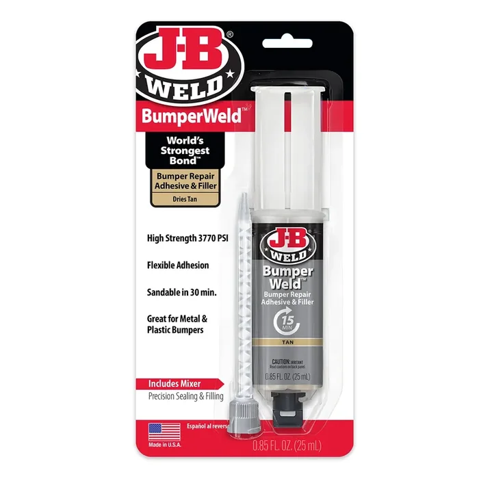 J-B Weld Bumperweld, Tan, Bumper Repair, Syringe W/Static Mixer