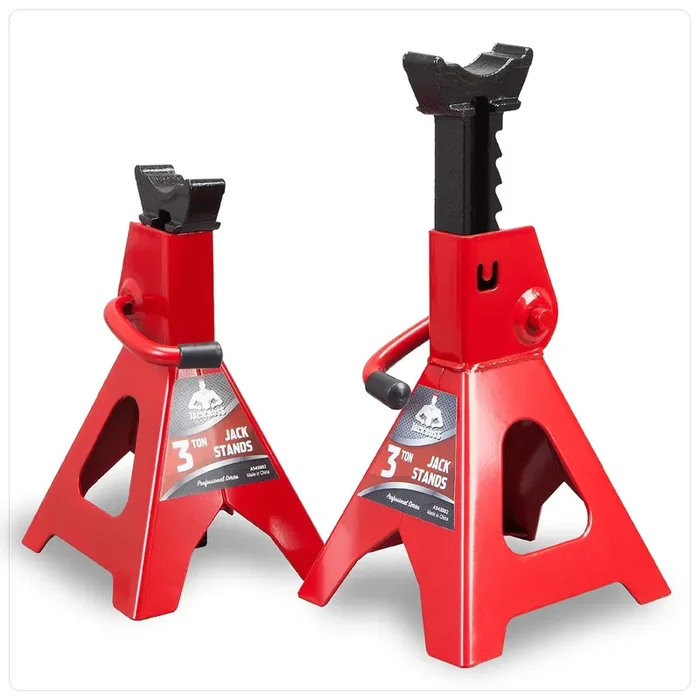 Jack Boss Jack Stands 3 Ton (6,600 Lbs) Car Jack Stand Adjustable Lifting For Automotive Small Suv, Truck, Boat Trailer, Red, 2