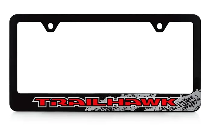 Jeep Trailhawk Uv Printed Black Plastic License Plate Frame – Trailhawk Wordmark