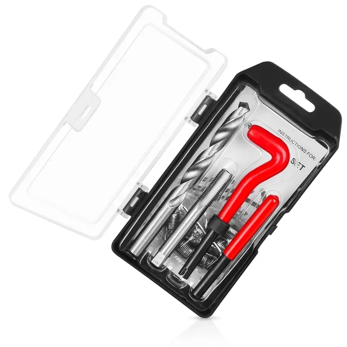Jmmrrr 15 Pcs Metric Thread Repair Insert Kit M12*1.0Mm Drill Bit Taps Tool Set For Internal Screw Holes Repairing(Red)
